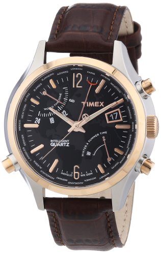Timex Herren-Armbanduhr XL IQ World Time Analog Leder T2N942 Timex Herren-Armbanduhr XL IQ World Time Analog Leder T2N942