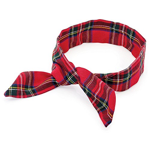 Red Tartan Retro Wired Headband