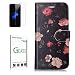 Produktbild Galaxy S7 Hülle [mit Panzerglas],Galaxy S7 Handyhülle,Penlicraft Flip Cover PU Leder Distachable [2 in 1] starke Magneten Fall [separat verwendet] [Kompatibel mit Autotelefonhalter] Handyhülle im Brieftasche-Stil mit [Aktualisierter TPU Innenschale] [Standfunktion] Schutzhülle Handyhüllen [Magnetverschluss] Etui Case für Samsung Galaxy S7 mit schutzfolie (Kleine Blume)
