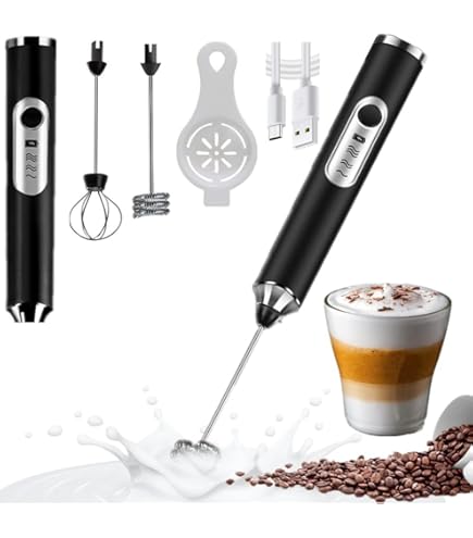 Mescolatore Latte Cappuccino Montalatte Elettrico Ricaricabile A 3 Velocità - Per Cappuccino, Matcha E Cioccolata Calda Batteria Usb Ricaricabile