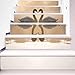 Produktbild XiYunHan Treppen Selbstklebende Tapete Valentinstag Zwei Schwäne Home Decor 3D Abnehmbare DIY Dreidimensionale Aufkleber Moderne HD Wasserdichte Treppen Wallpaper Buy Three Get One