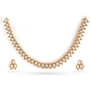 Rubans Necklace Set Gold Plated Traditional Stylish Jewellery Gift for Women & Girls