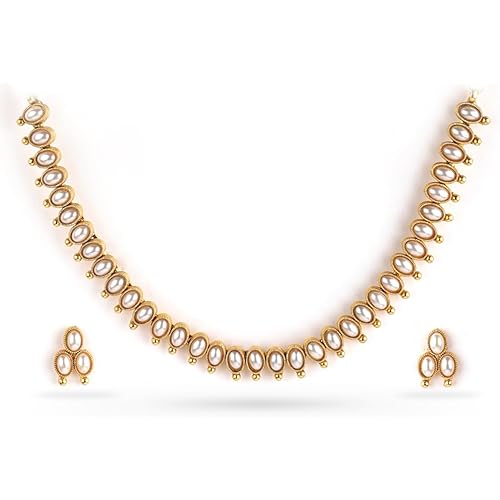 Rubans Necklace Set Gold Plated Traditional Stylish Jewellery Gift for Women & Girls