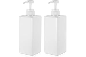 MYHONGLE 2 Pcs Dispenser Sapone Bagno, 650ML Dispenser Sapone Doccia Flacone a Pompa, Dosatore Sapone Bagno, Dispenser Detersivo Piatti Liquido, Dispenser Shampoo e Bagnoschiuma Plastica Ricaricabili(Bianco)