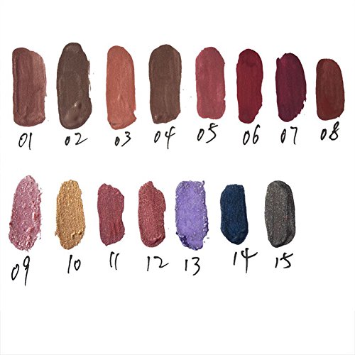Wishwin Lippenstift Lipstick Lipgloss Metallic Liquid Matte Langlebig Wasserdicht Lippenstift 15 Farben - 2