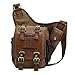 Produktbild Kapian-D Herren Tasche Sling Rucksack Canvas Leder Brusttasche Schultertasche Crossbody Bag Umhängetasche Messengertasche für Wandern Arbeiten Schule Geschäft Radfahren Reise Outdoor Daypack Vintage