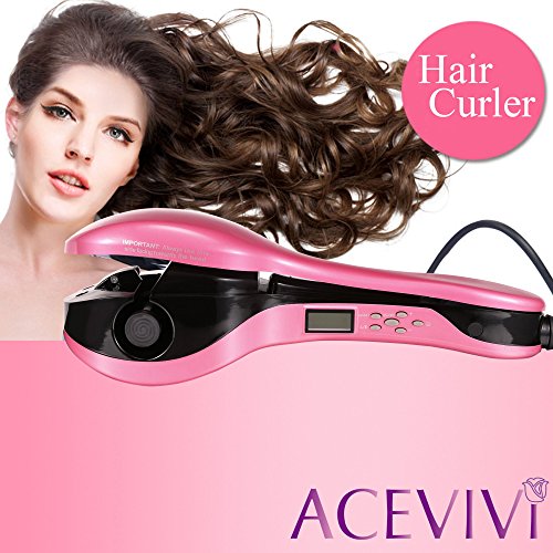 ACEVIVI Negative Ionen Anion Lockenstab Curler Lockendreher Curl mit EU Stecker LCD Pink,pro-A - 2