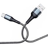 REMORAX &Ouml;rg&uuml;l&uuml; USB A-C Hızlı Şarj Kablosu, Siyah (100 CM)