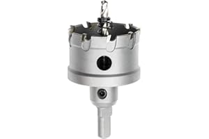 Meccion Broca Cortadora de Agujeros de Metal, Cortador Orificio con Punta de T.C.T Carburo de Tungsteno para Chapa de Acero Inoxidable, Metal, Aleación, Hierro, Madera (50mm)