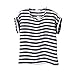 TOPTIE Women's Short Sleeve Chiffon Top T-shirt Blouses, Various Design - Stripe,M