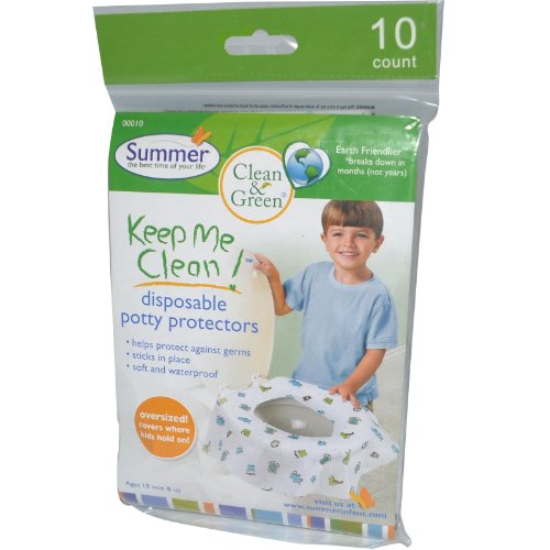 Summer Infant, Clean & Green, Keep Me Clean! Disposable Potty Protectors, Ages 18 Months & Up, 10 Count