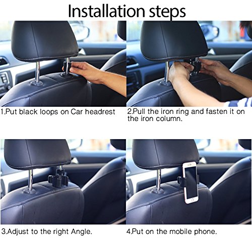 Baby COSCOD universale per poggiatesta sedile auto con montaggio a scatto con supporto con rotazione a 360Â°, supporto da auto per poggiatesta, garanzia a vita