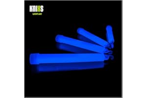 KNIXS 25er Pack Power-Knicklichter/Knicklicht (15cm) inkl. Spezialhaken und Befestigungsband - blau Leuchtend für Party, Festival, Outdoor oder als Dekoration