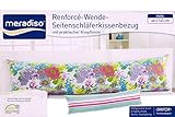 Meradiso® Renforce-Wendebezug für Seitenschläferkissen Kissenbezug Blumenwiese-Gestreift