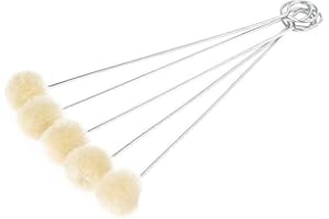 Ogquaton Projets d'artisanat de Bricolage Outil de Teinture en Cuir de Brosse de Laine de Boule Durable avec la poignée en métal (5 PCs)