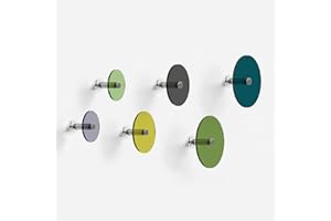 Giallobus - Appendiabiti da parete - Happy color 04 - Kit 6 pz - Vetro acrilico - Kit 6 pcs. - Palette colours 04 - Ganci attaccapanni e accessori da muro decorativi