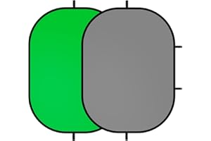 Selens Zielony szary Screen Chromakey tło, Self Tape Backdrop 150 x 200 cm Pop Up Background składane tło muślinowe do fotografii, portretów, studia wideo, wywiadów, YouTube streaming na żywo