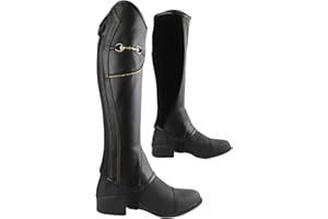 AK RIDING SPORTS AK Equestrian Bit Chain Horse Riding Half Chaps with Extra Leather Protection inside AKRS-1864