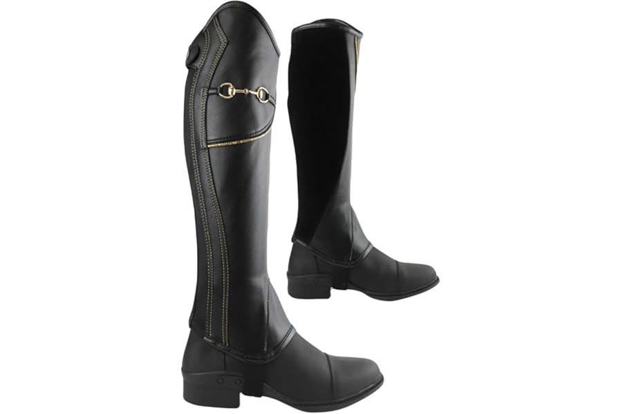AK Equestrian Bit Chain Horse Riding Half Chaps with Extra Leather Protection inside AKRS-1864