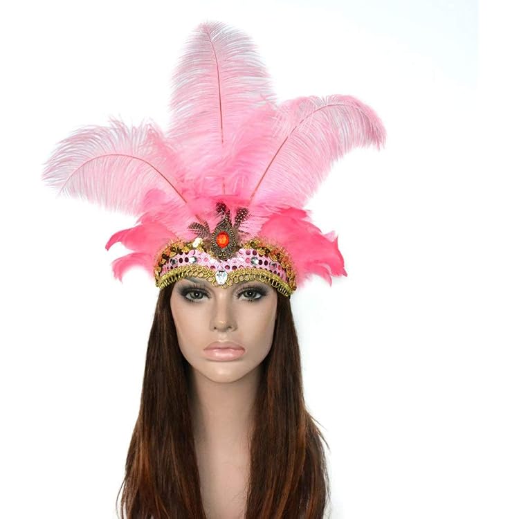 Bristol Novelty Damen-Federhelm, Rot – Mit Juwelen & Feder, Einheitsgröße – Für Karneval & Kostümparty