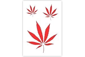 QBIX Stencil di cannabis - Stencil per erbacce - Stencil di canapa - Formato A4 - Stencil riutilizzabile per bambini fai-da-te adatto per pittura, cottura, artigianato, parete, mobili