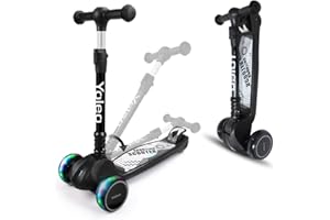 YOLEO Monopattino Bambini 3 a 10 Anni, Monopattino 3 Ruote con Ruote Lampeggianti in LED, Kids Scooter, Regolabile in Altezza, capacità Massima di 50 kg, Regalo per Bambini