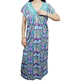 Indiatrendzs Women Hosiery Green Nightwear Nighty (Chest 40)