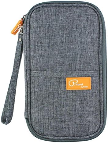 Superstar88 Passport Wallet Travel Wallet Passport Holder with Hand Strap, Stylish Credit Card Document Phone Organiser Case (Grey)