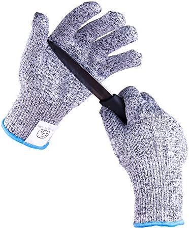 Premium Cut Proof Gloves By Spotty Elephant - Knife Slash Resistant Food Grade Safety Material - EN388 Compliant High Performance Level 5 Cut Protection - Machine-Washable (XL, Grey)