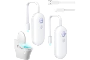 Lhdfyqt 2 stycken toalettljus WC-nattlampa, rörelsesensor WC-nattlampa, rörelsedetektor toalettljus, 8 färgtoner, för badrum tvättrum toalettbelysning