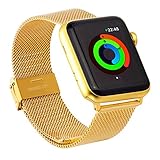 komfortable Apfel Uhrenarmband Edelstahlgewebe iwatch Gold 38/42 mm