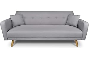 SAMIRA Divano letto clic clac in tessuto, divano 3 posti mod. Henry