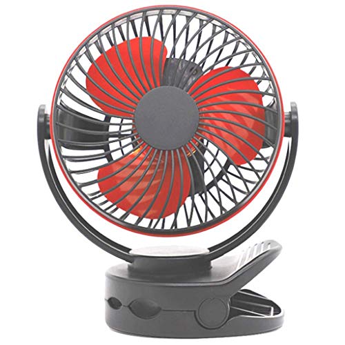 Preisvergleich Produktbild TianranRT Mini Multifunktion Clip Lüfter USB Viergang einstellbar wiederaufladbar Handheld Lüfter (Schwarz)