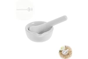 Will Like set mortar med stöt Mortar med pestle, litet porslin Mortar Pestle Set keramisk liten örtskål Pesto Kök Mortar lämplig för hushåll och laboratorium (80 mm)
