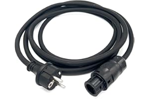 SOLARSYS Photovoltaïque Accessoires - Cordon d'alimentation AC avec Embouts et Connecteur Batteri BC01 Femelle pour Micro-onduleur Hoymiles, Deye, Envertech, NEP, Bosswerk et TSUN, 30M