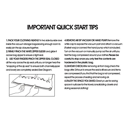 logei® 10 tlg Set Vakuumbeutel Aufbewahrungsbeutel Kleiderbeutel Vakuum-Platzsparer für Betten und Kleidung, 60×80 / 70×120 cm - 4
