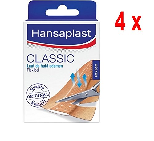4 x Hansaplast Pflaster flexibel - Classic - 1m x 6cm