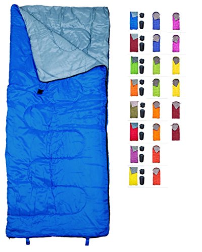 REVALCAMP Blau Schlafsack für Drinnen & Draußen. Toll für Kinder, Jungen, Mädchen, Jugendliche & Erwachsene. Ultraleichte und Kompakte Schlafsäcke sind ideal zum Wandern, Rucksackwandern & Camping
