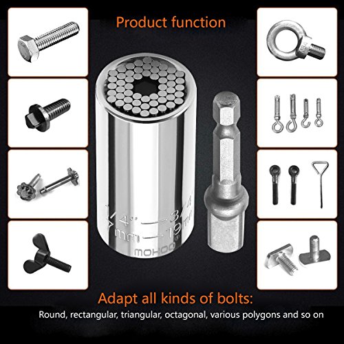 MOHOO Gator Grip 7-19mm Kleine Multifunktions Handwerkzeuge Universal-Reparatur-Werkzeuge Drill Adapter Selbstjustierende Kombination für Automobilindustrie , Haushaltsführung , Fertigungsindustrie usw. - 4