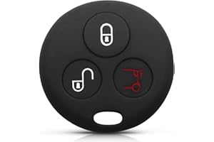 SALPIE Funda de Silicona Compatible con Smart 450 - Funda para Llave de Coche con 3 Botones (Black, Cover)