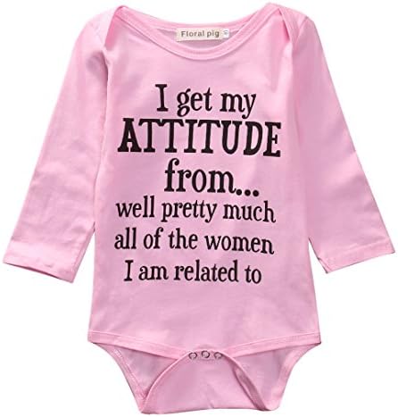 Infant Baby Girl Long Sleeve Cute Romper Letters Print Overalls Bodysuit Jumpsuits (12-18 Months)