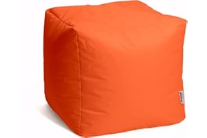 Avalon - Pouf Poggiapiedi CUBO Jive, Puff Poggiapiedi Divano quadrato, Puffo Imbottito in Tessuto Tecnico Resistente e Antistrappo, Comodo e Impermeabile, Made in Italy(45cm-Arancio)