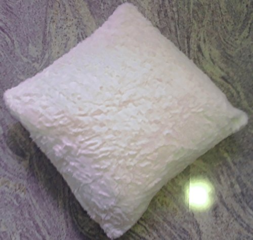 Kissen gefüllt Zottel Dekokissen Kuschelkissen Hochflor Sofakissen 40×40 Curly oder Sally (2er Set Creme, Sally) - 2