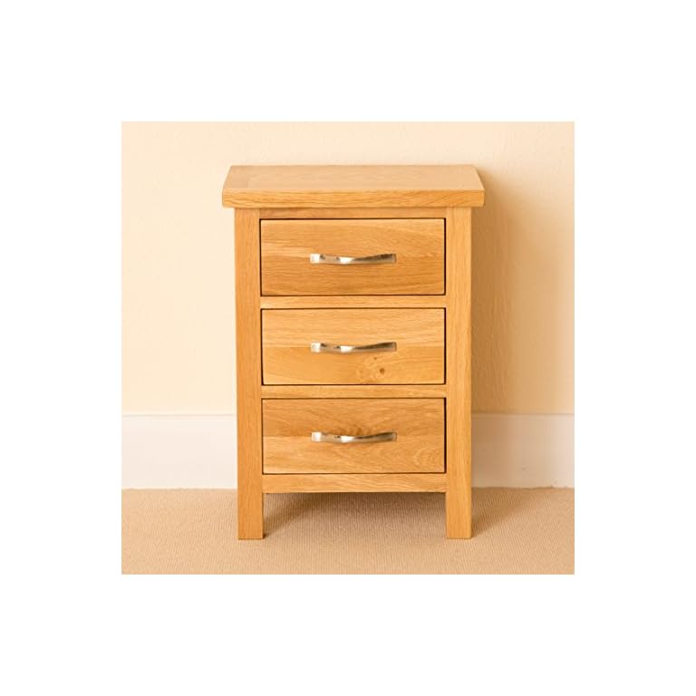 Roseland Furniture Newlyn Oak Bedside Table Light Oak Modern Bedside Wooden