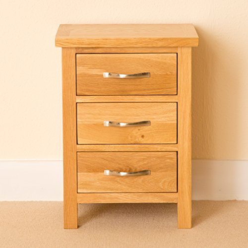 Roseland Furniture Newlyn Oak Bedside Table Light Oak Modern Bedside
