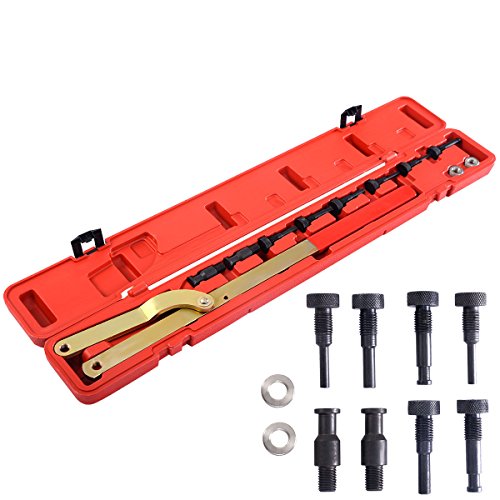 Preisvergleich Produktbild COSTWAY 11tlg. Gegenhalteschlüssel Kurbelwellen Nockenwellenrad Spannrolle Schlüssel Zahnriemen Lösen Wechsel Satz Gegenhalter Werkzeug KFZ