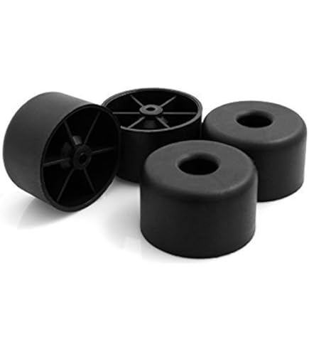Pack van 4 stuks) Zwarte meubelpoten, hoogte 28 mm, rond 50 mm meubelpoten, materiaal kunststof, inclusief schroeven (4, hoogte 28 mm