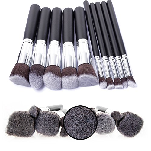 10pcs Kabuki Style Professional Make Up Brushes Cosmetic Set Dailt Foundation Blusher Face Powder for Make up School / Salon / Wedding Christmas Halloween Party / Daily Foundation