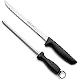 Arcos Series Niza - Set Slicing Knife Set Ham Knife (Knife + Sharpening Steel) - Blade Nitrum Stainless Steel - Handle Polypropylene Black Color