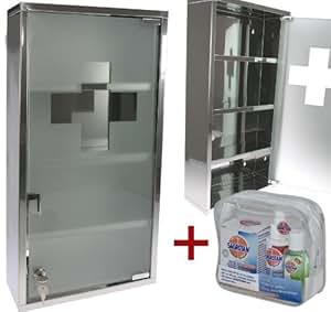 Erste Hilfe Medizinschrank 75cm Medikamentenschrank EDELSTAHL